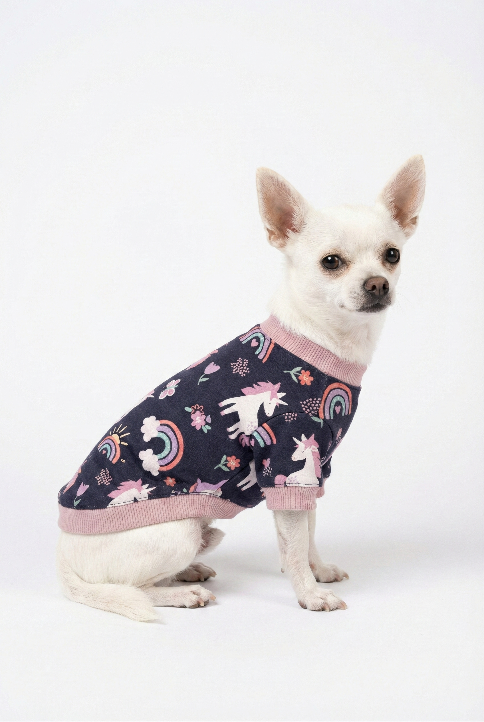 NobleDog unicorn desenli köpek sweatshirt yandan görünüm