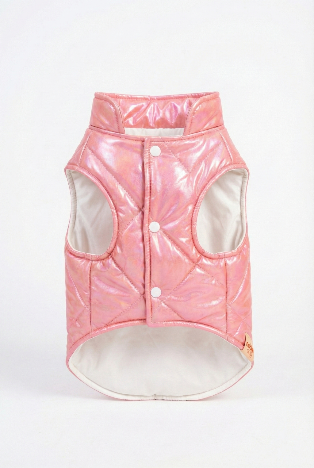 Metalik Pembe Şişme Köpek Yeleği - Su İtici Kışlık Köpek Kıyafeti